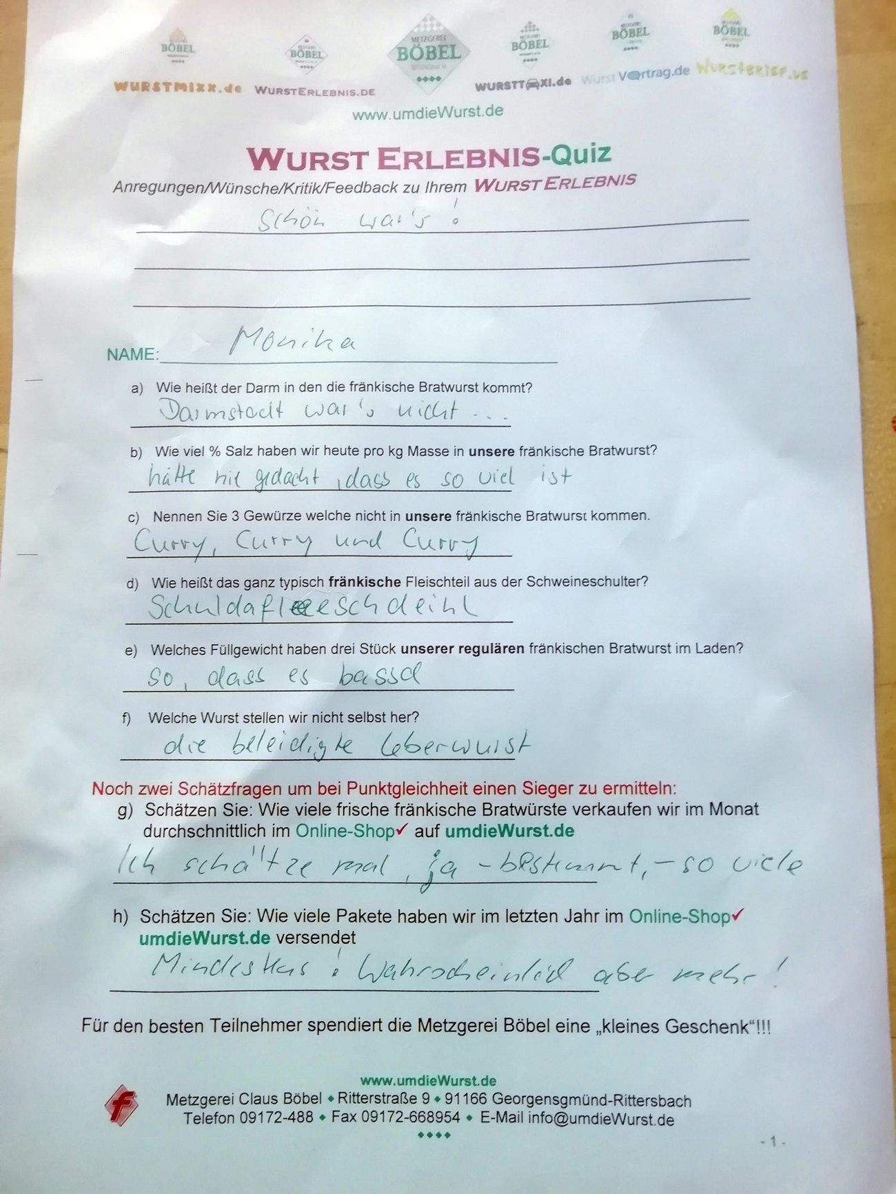 Endlich wieder WURSTerlebnis - Vom halben Schwein zum BRATWURSTmenü