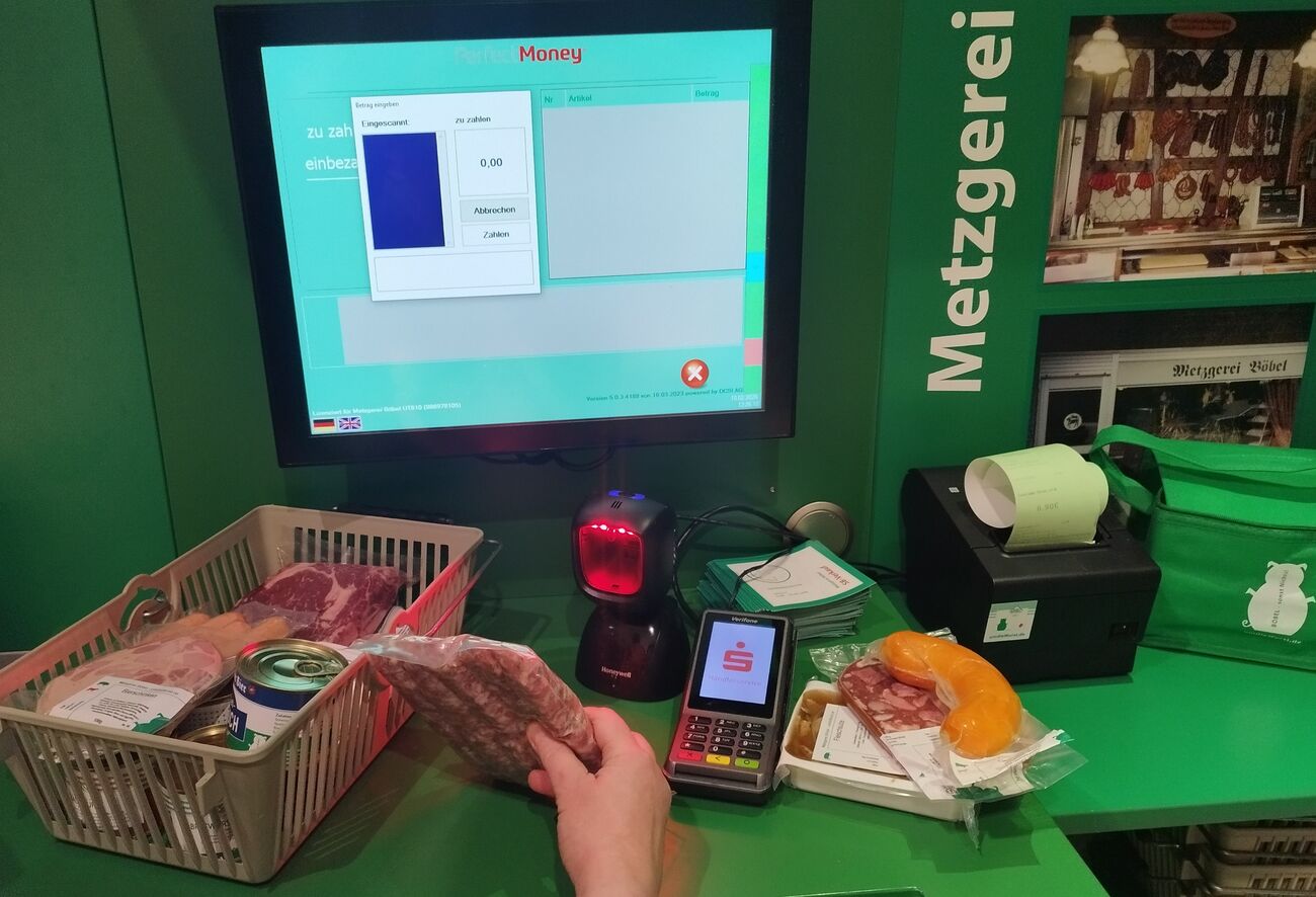 SB-Checkout bei Metzgerei Böbel in einem Bild