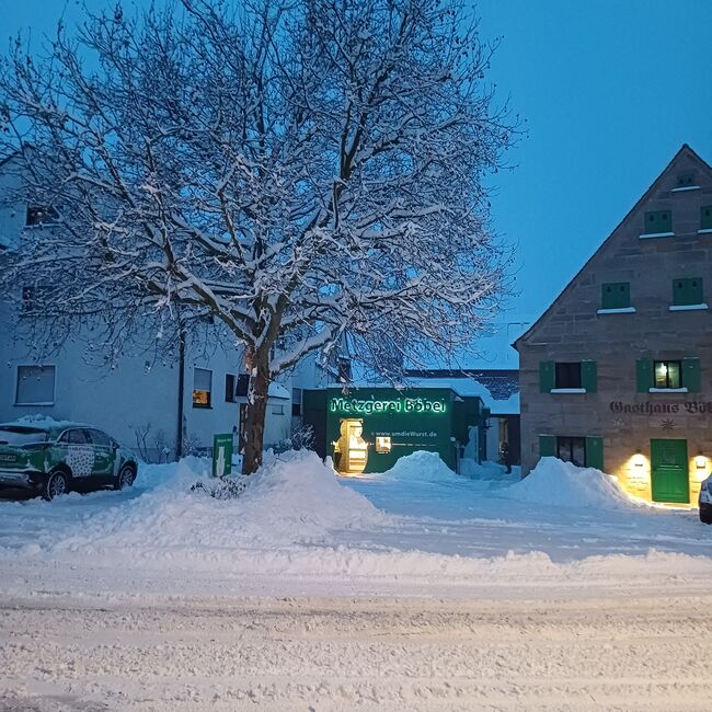 Winteransicht Metzgerei Böbel Rittersbach