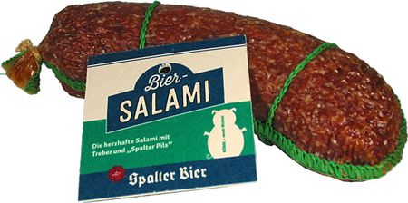 Biersalami mit Pils und Treber