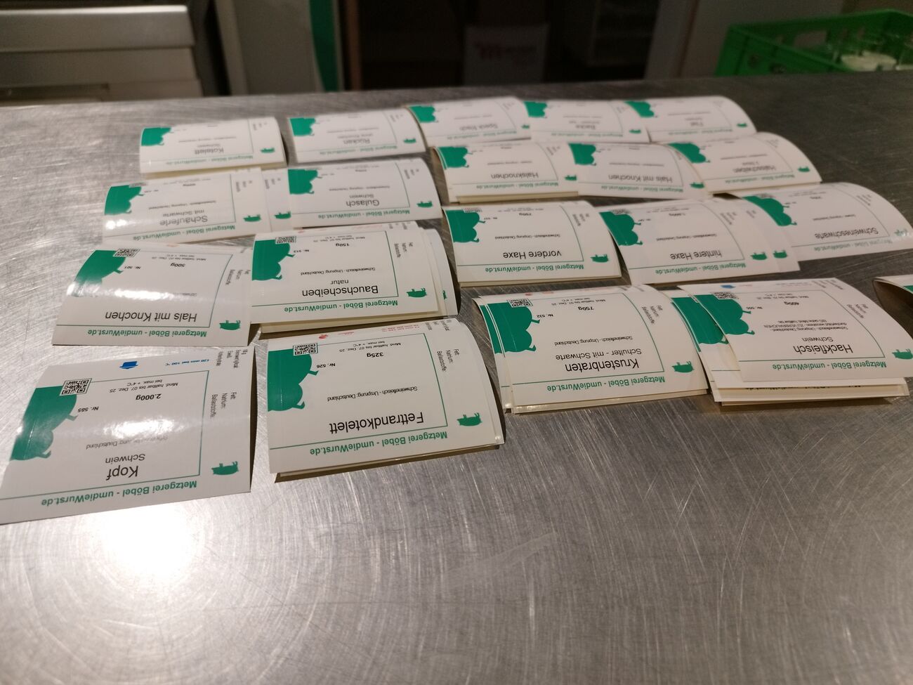 Etiketten für Halbes Schwein gefriertruhenfertig zerlegt  - umdieWurst.de