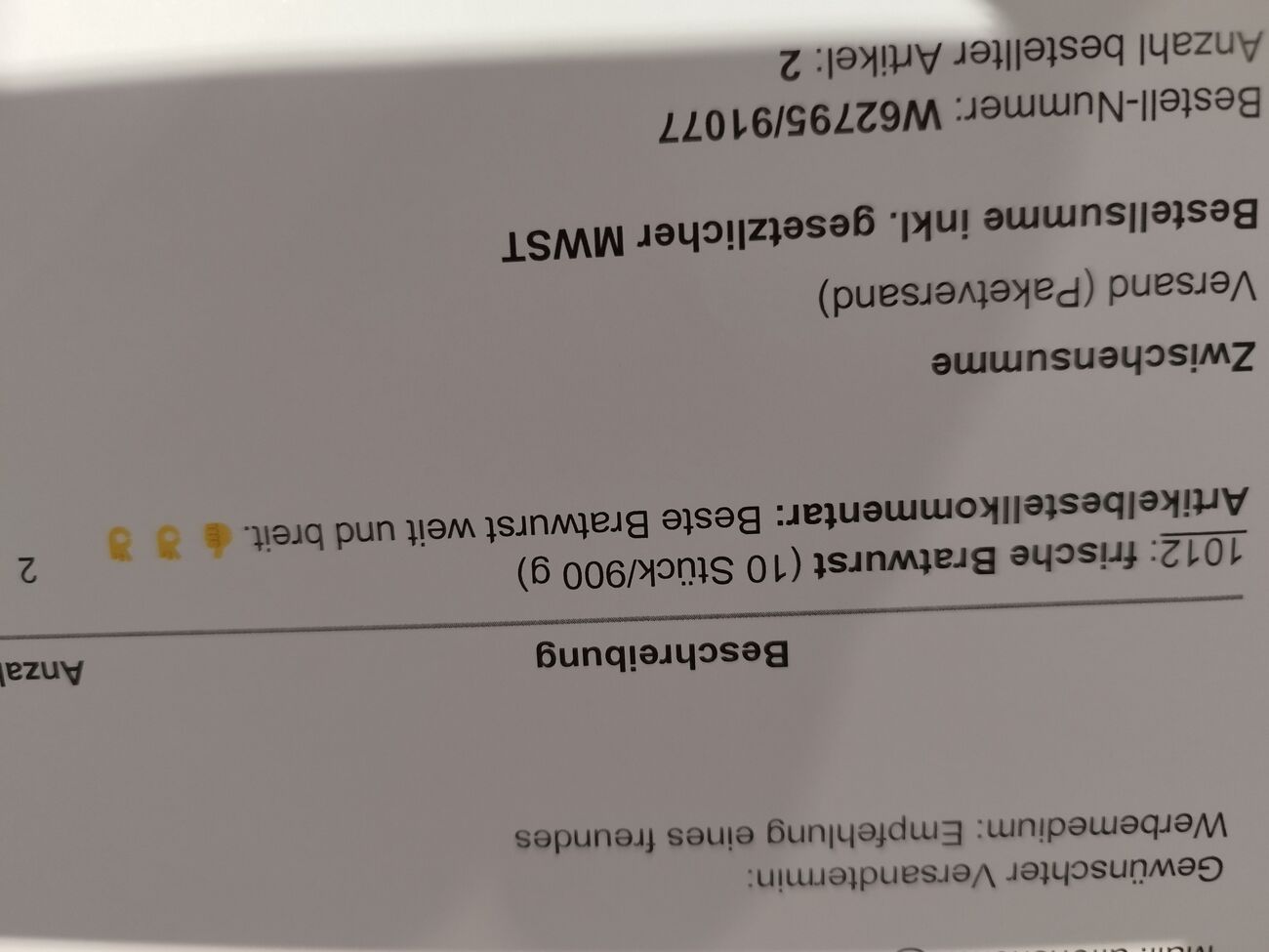 Beste Bratwurst weit und breit schreibt ein Kunde  - umdieWurst.de