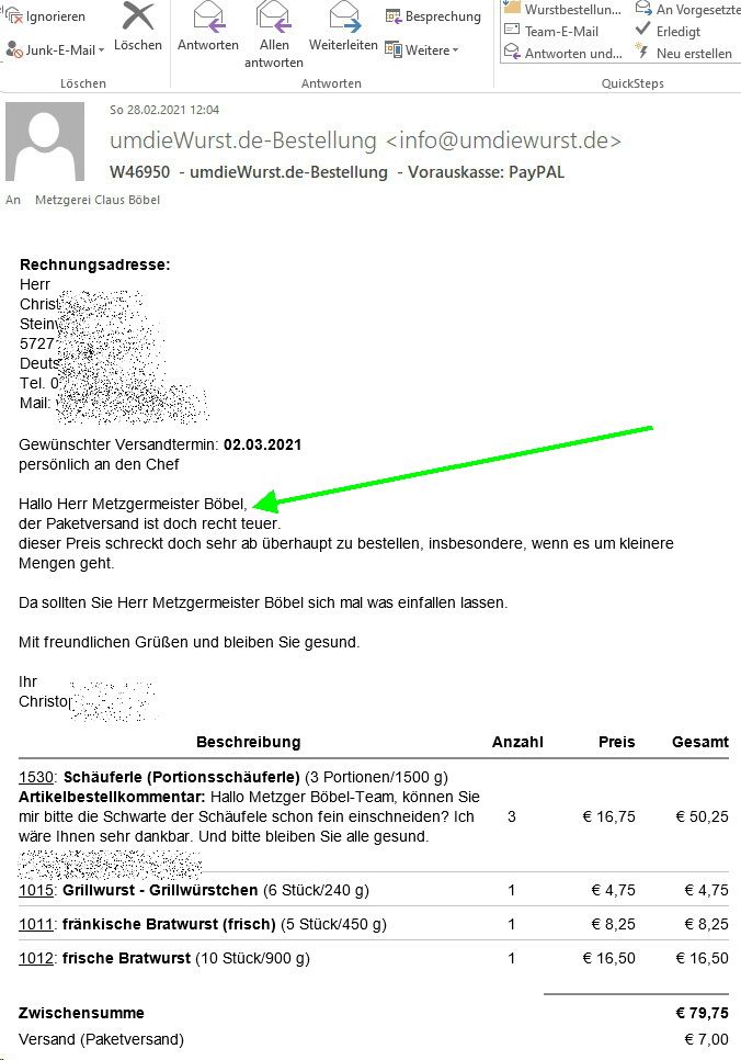 Versandkosten kühlpflichtiger Ware - umdieWurst.de