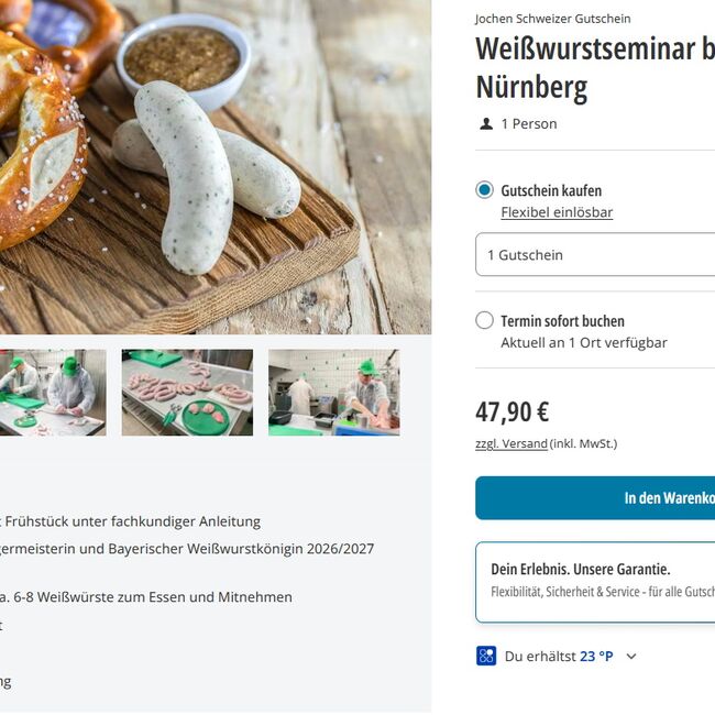 Weißwurstfrühstück buchen