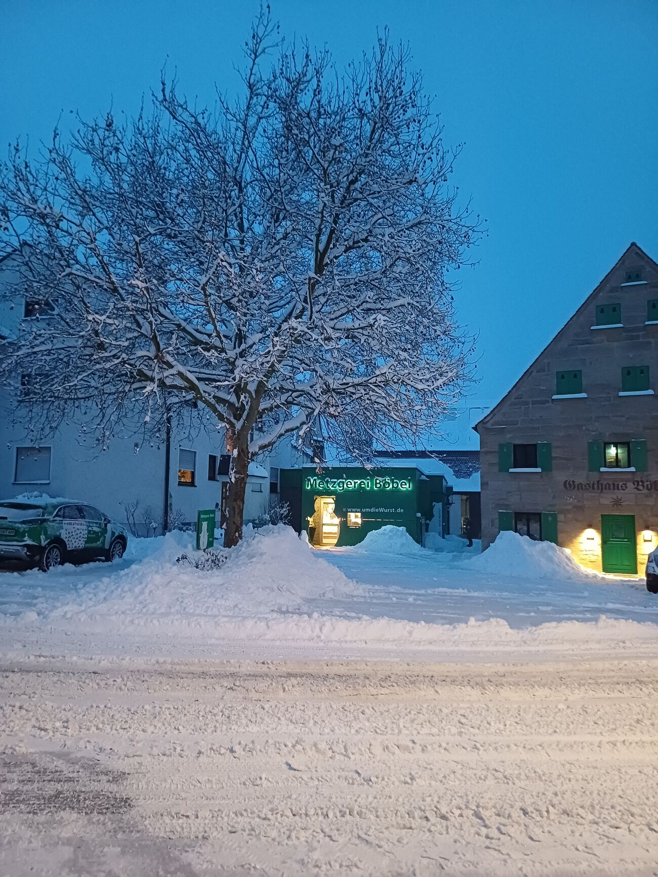 Winteransicht Metzgerei Böbel Rittersbach