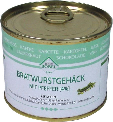 Bratwurstgehäck mit Pfefferkörnern (Dose)