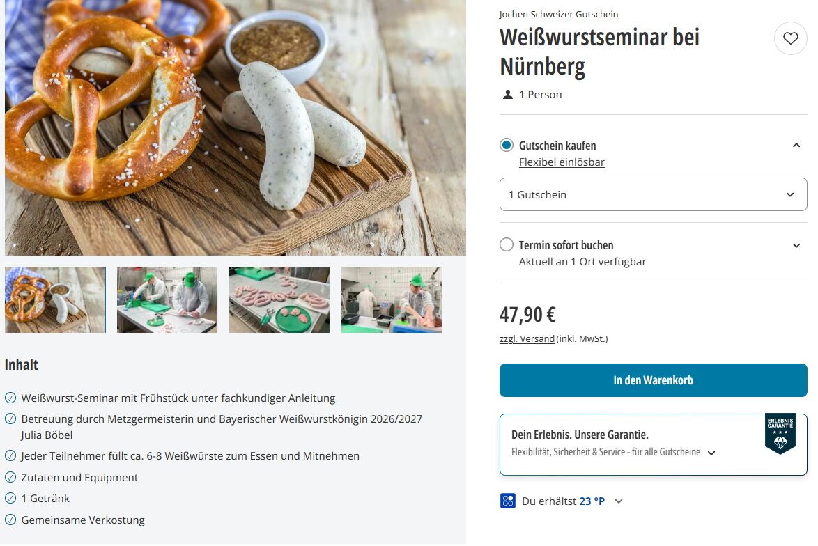 Weißwurstfrühstück buchen